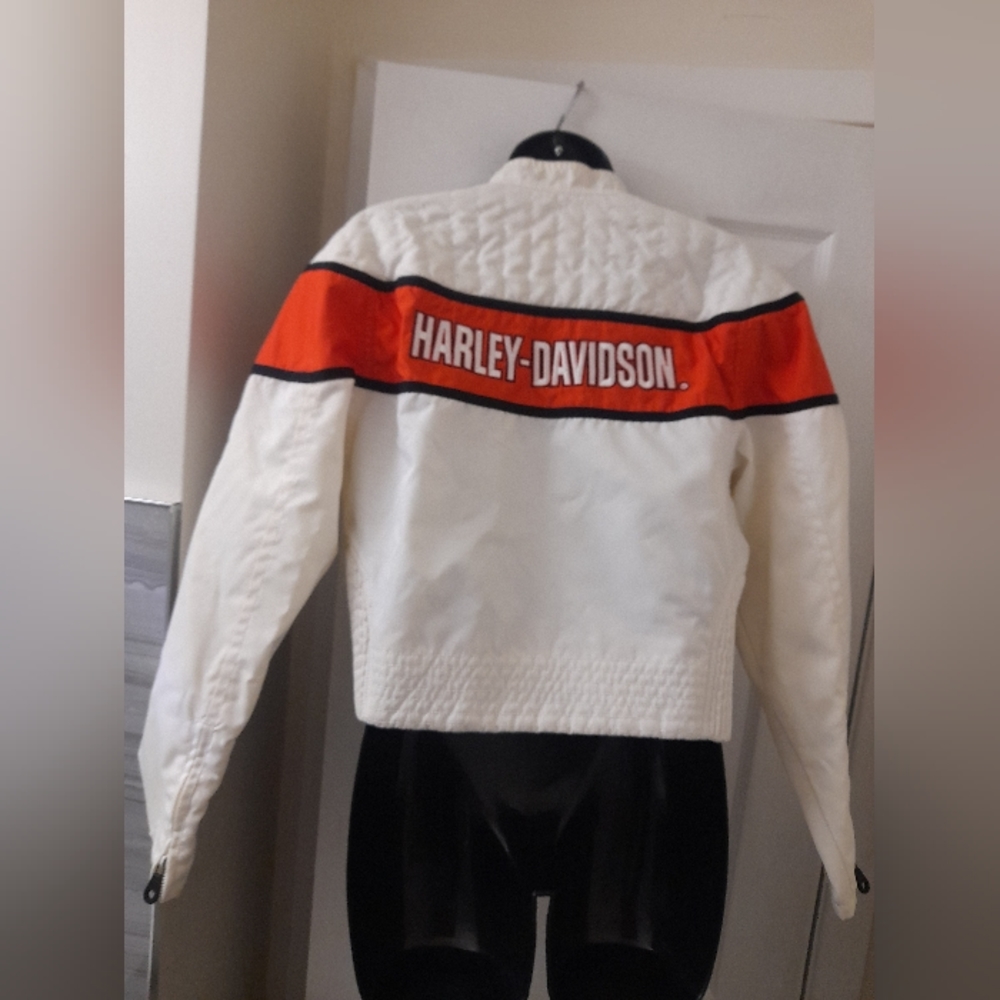 Harley Davidson - Motorbike Jacket - Cream/Orange - Medium - Picture 10 of 13